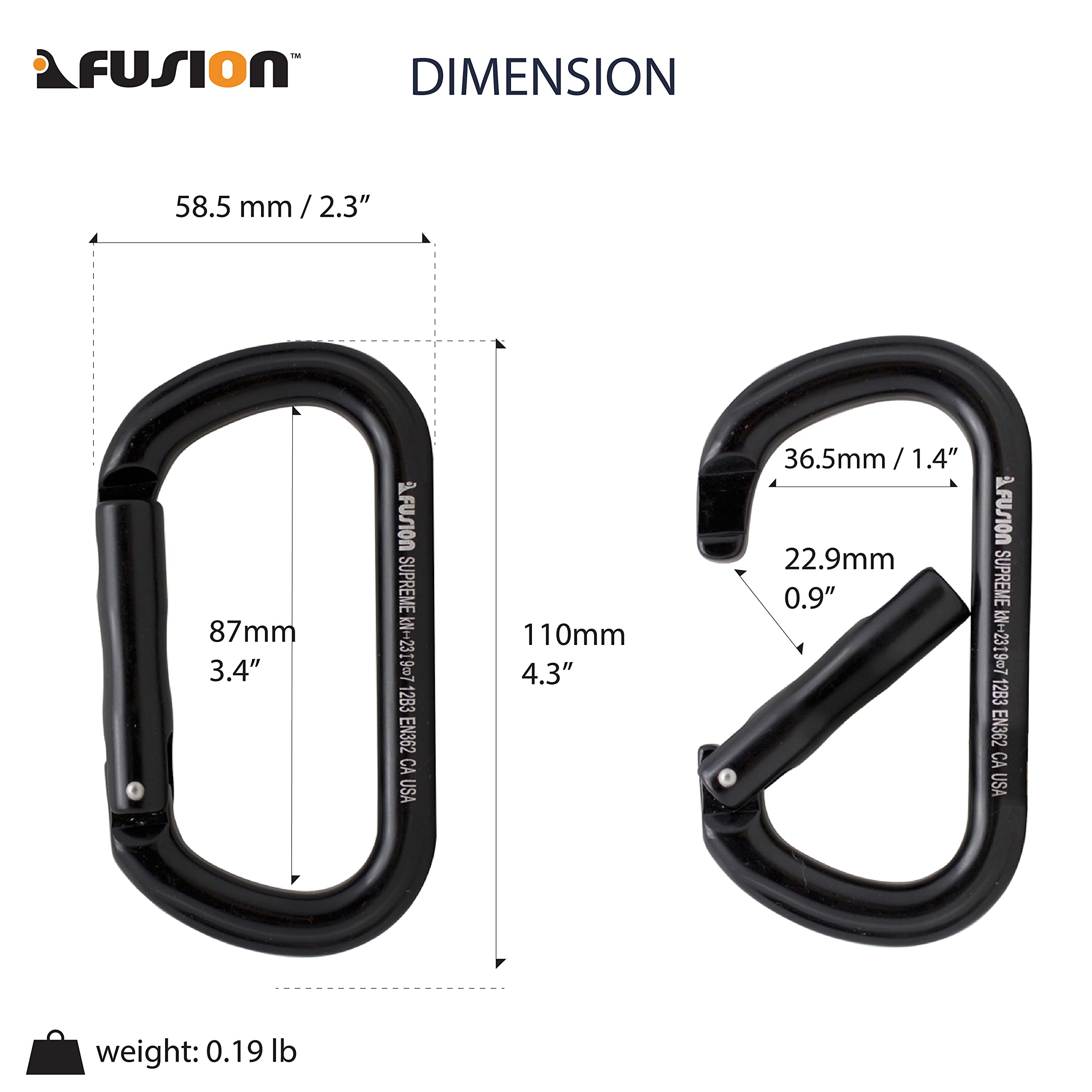 Fusion Climb lightweight aluminum body reduces weight on active climbs.