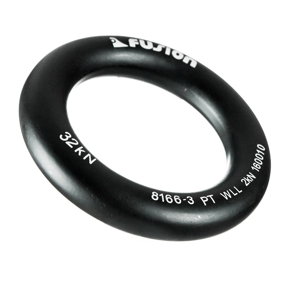 Fusion Climb matte-black O-ring offers strong, reliable anchors