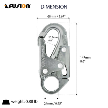 Fusion Climb Maxi-2 in-use with double-action locking for secure attachment.