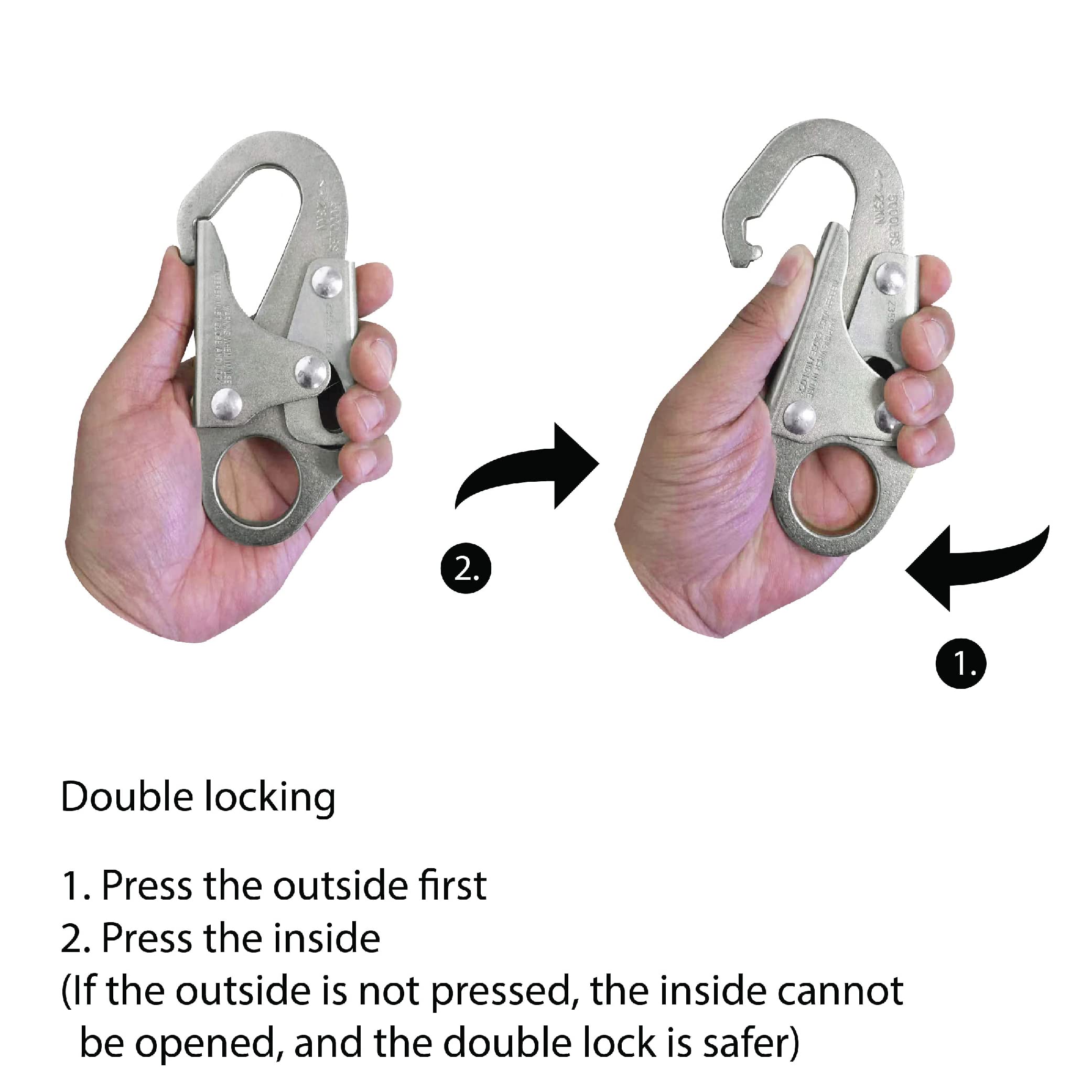 Fusion Climb Maxi-2 gate opening shown at 3-4-inch size for easy connection.