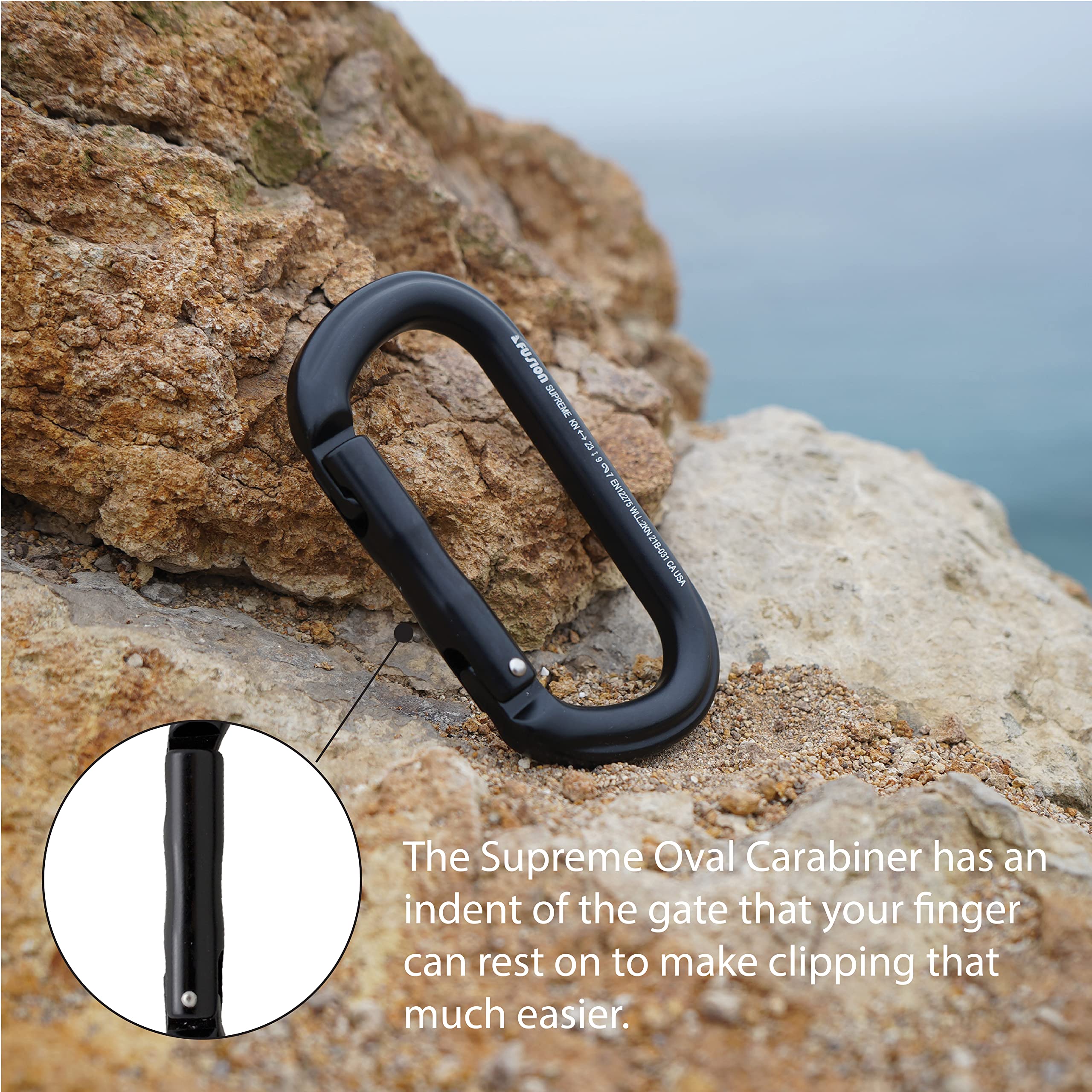 Fusion Climb oval shape improves handling and gate stability.
