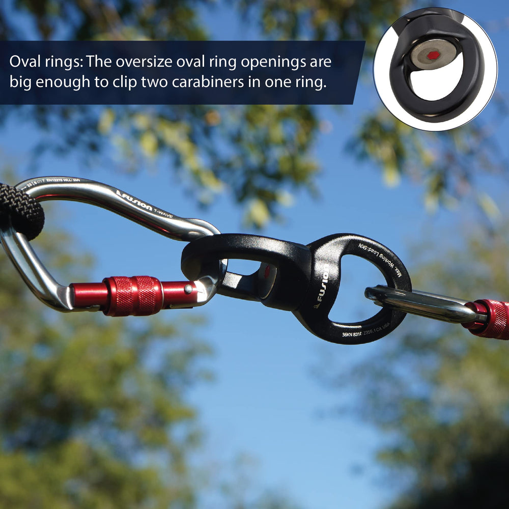 Fusion Climb sealed ball bearing enables frictionless rotation during use.