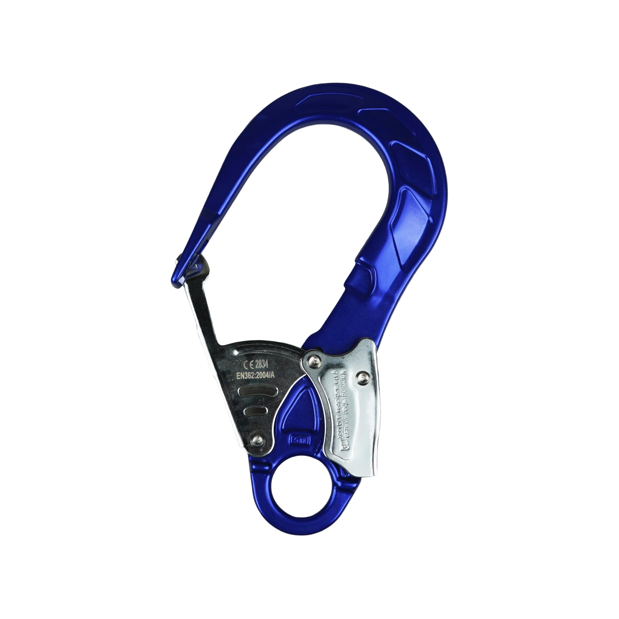 Fusion Poseidon II hook front view with oversized gate for quick clip-in.
