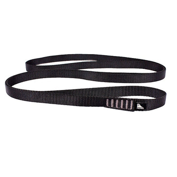 Fusion Climb ProGlide sling 100cm in black showing robust nylon webbing for extended quickdraws