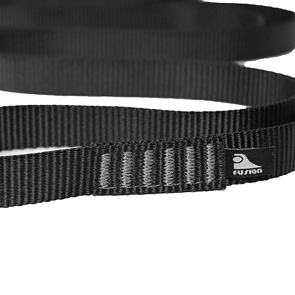 Fusion Climb ProGlide sling in use with carabiner for hammock or rock climbing setup