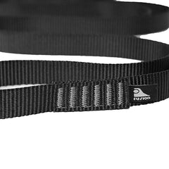 Fusion Climb ProGlide sling in use with carabiner for hammock or rock climbing setup