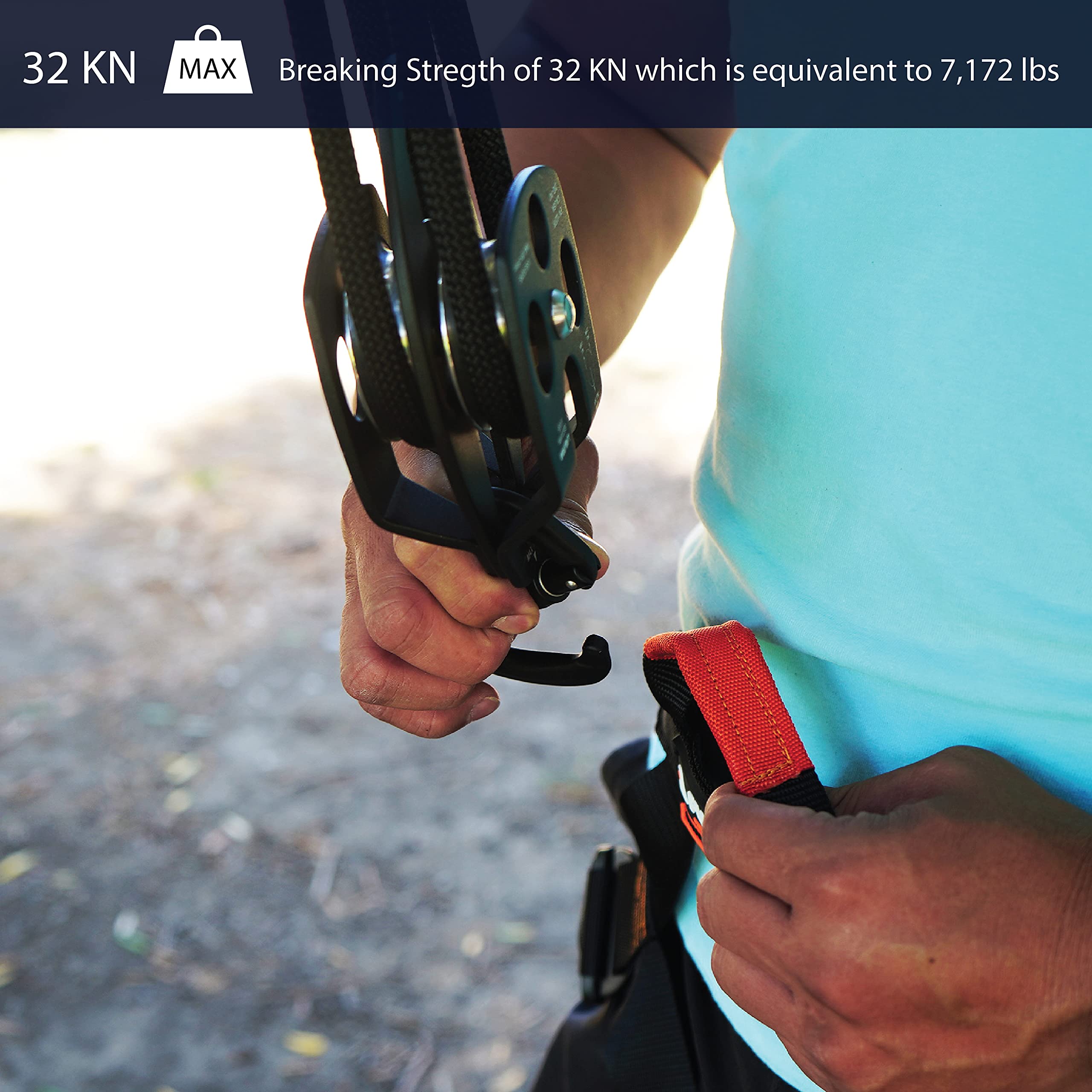 Fusion Climb Secura Pulley supports 15mm rope compatibility for versatile anchors