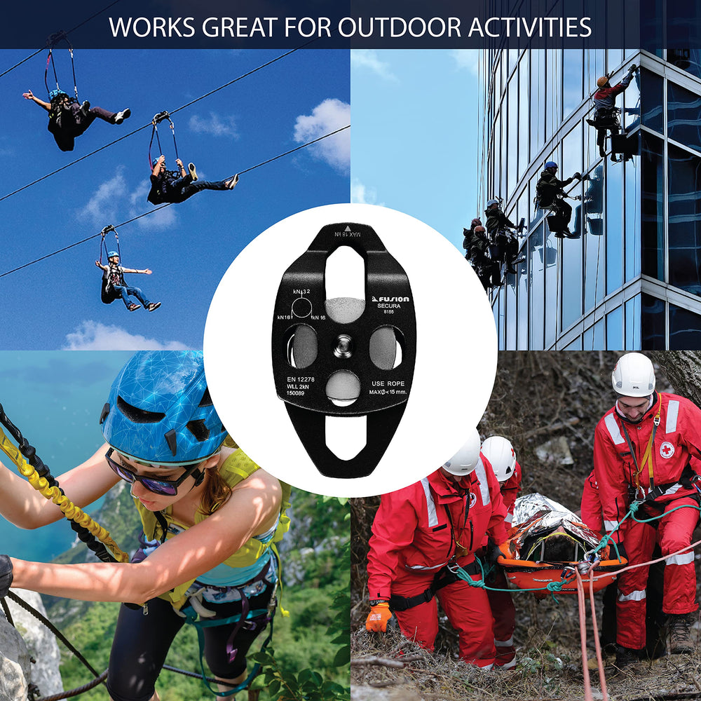 Fusion Climb Secura Pulley compact dimensions enable easy transport and rigging setup