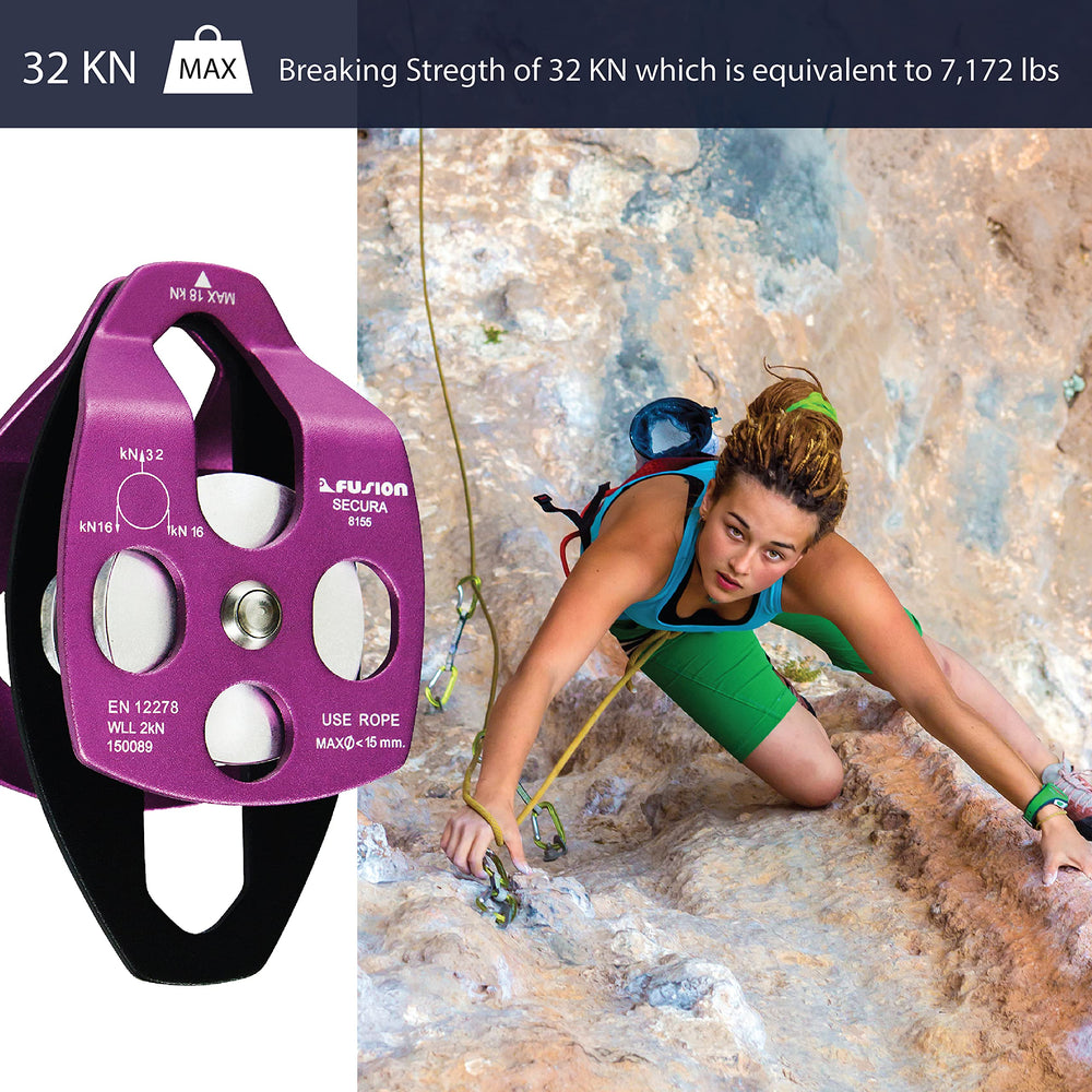 Fusion Climb Secura Pulley versatile for multiple anchors and rigging scenarios