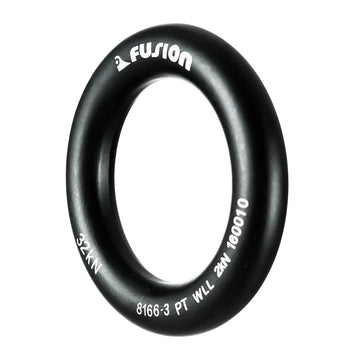 Close-up of Fusion Climb O-Ring with matte orange-black finish, ideal for reliable connection points.