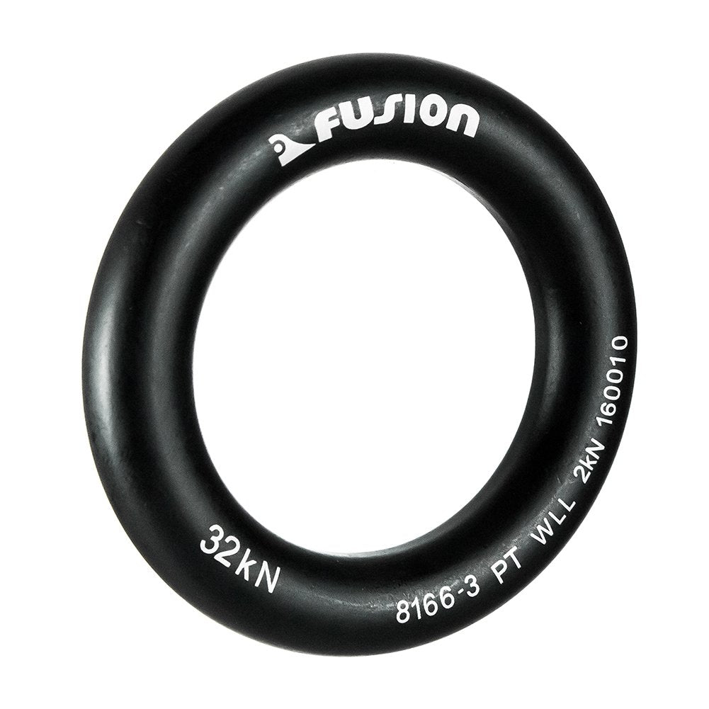 Side view of the 2-inch Fusion Climb aluminum O-Ring, durable construction.