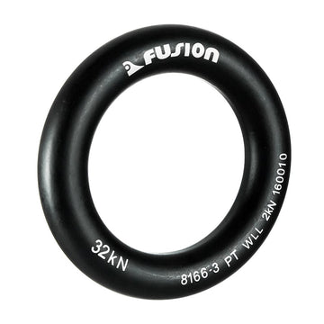 Side view of the 2-inch Fusion Climb aluminum O-Ring, durable construction.