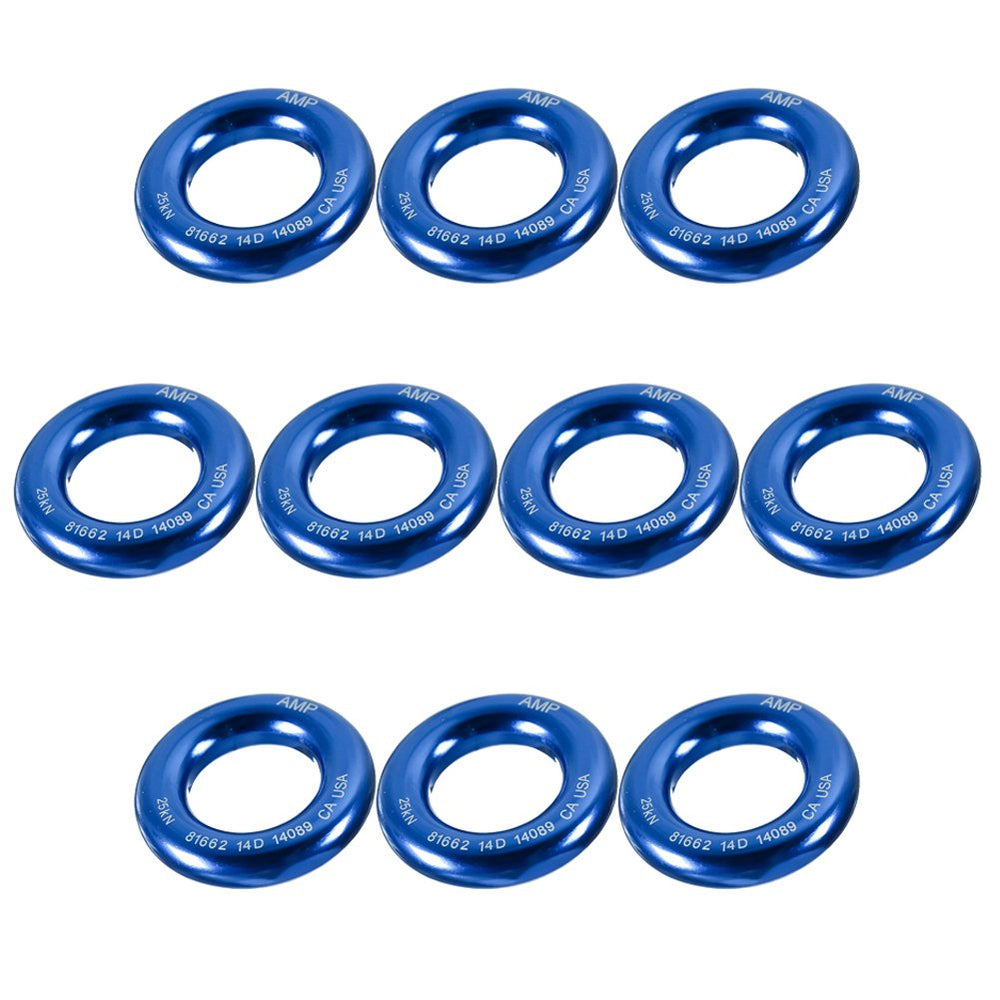 Fusion Climb blue 2-inch aluminum O-ring in a 10-pack provides secure anchors for climbs.