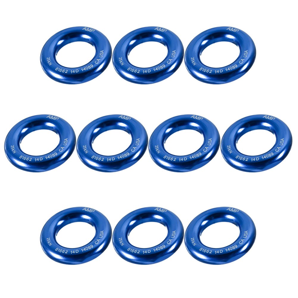 Fusion Climb blue 2-inch aluminum O-ring in a 10-pack provides secure anchors for climbs.