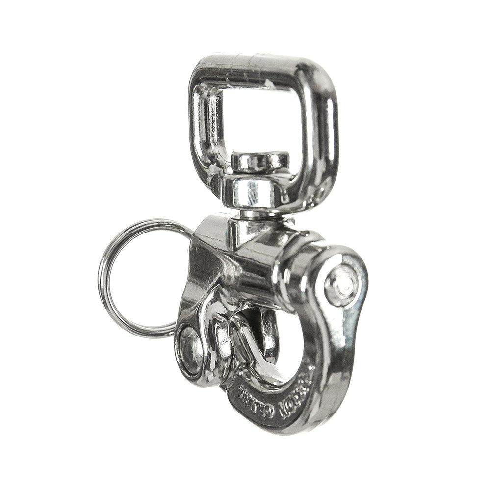 Fusion Climb Snap Shackle quick-release mechanism demonstrated for secure locking during ascent or sailing