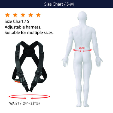 Fusion Climb Stika chest harness back plate provides stabilized support