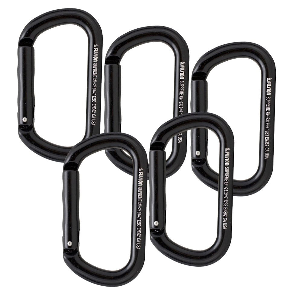 Fusion Climb Supreme II oval carabiner front view for quick clipping and reliability.