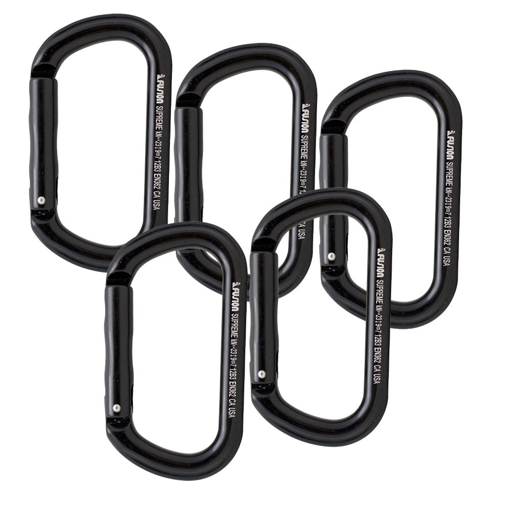 Fusion Climb Supreme II oval carabiner front view for quick clipping and reliability.