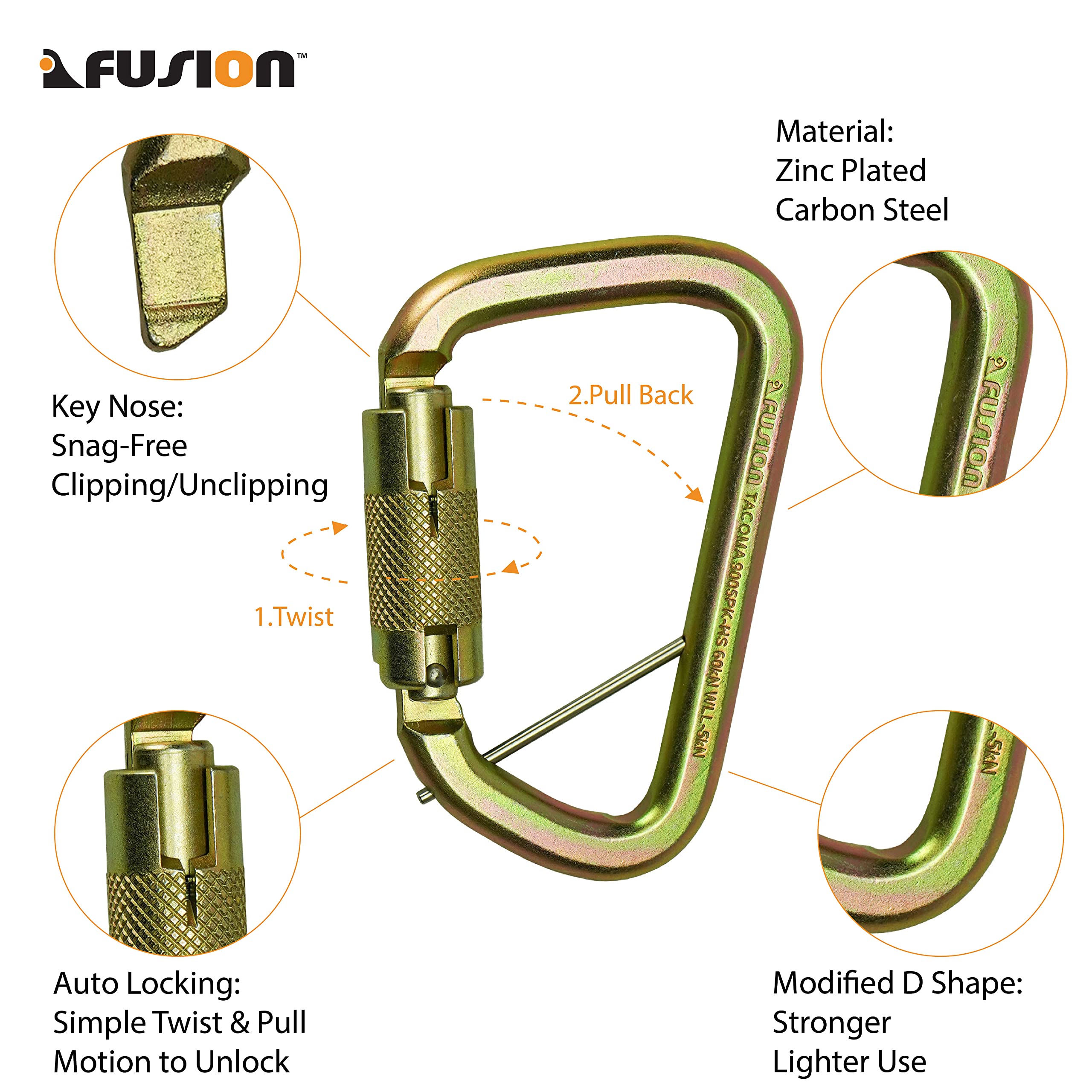 Fusion Climb Tacoma 50KN rating highlighting high-strength payload for demanding routes