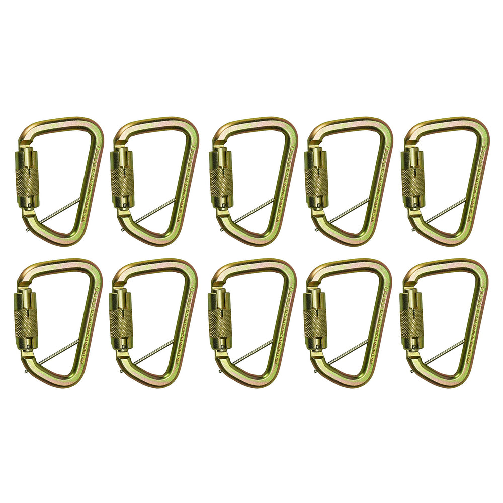 Fusion Climb Tacoma gold auto-lock carabiner front view for heavy-duty use