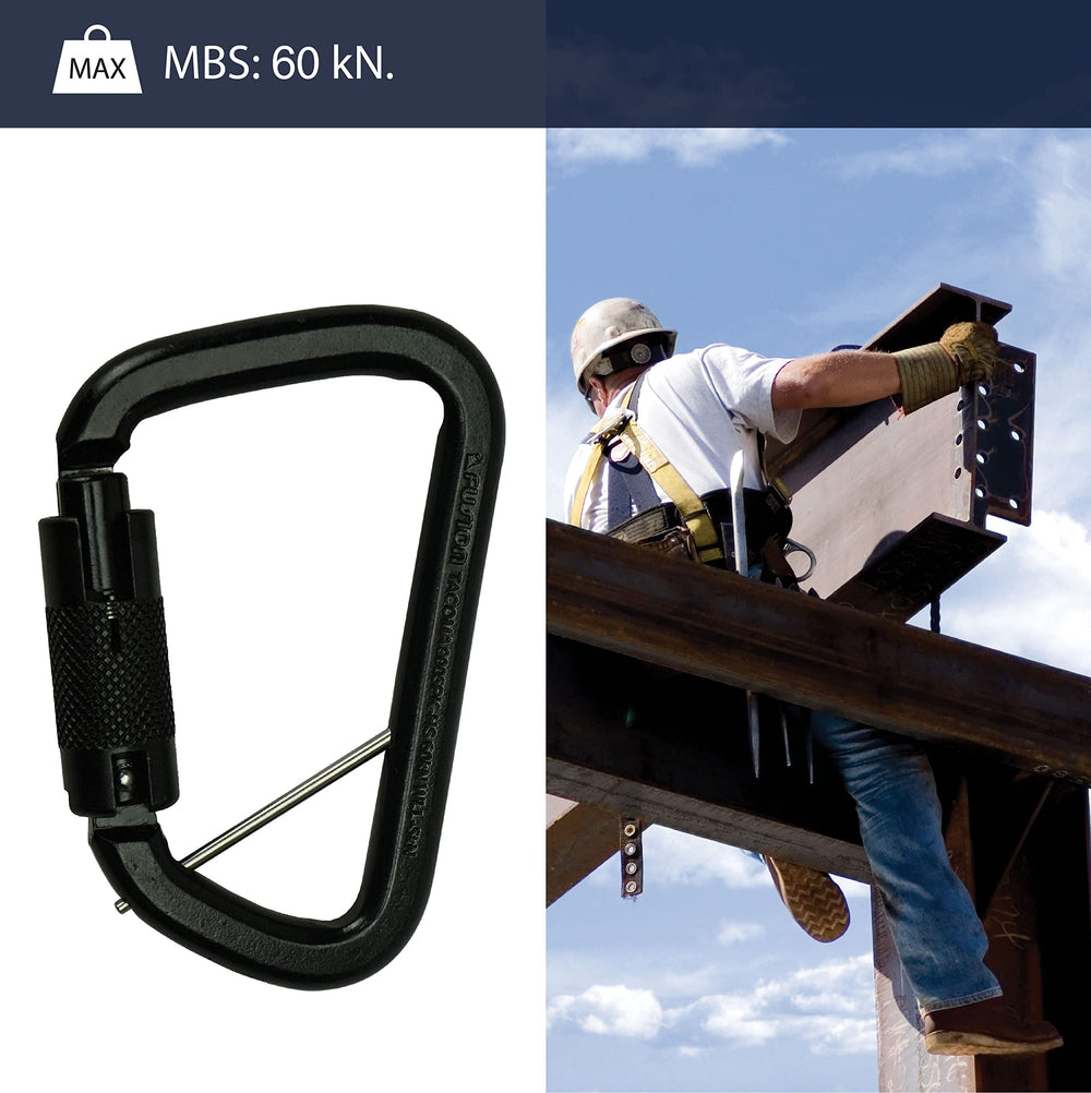 Fusion Climb Tacoma triple-locking carabiner 50kN rating for heavy-duty use