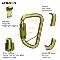 Fusion Climb Tacoma locking mechanisms close-up demonstrates reliable three-lock system.