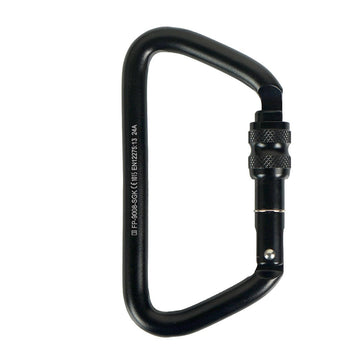 Fusion Climb Tahoe heavy-duty steel carabiner in use on a rope system for rugged climbs