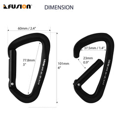 Fusion Vapor III matte edition carabiner shows straight gate profile for fast use