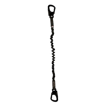 Fusion Helo Retention Lanyard CYB bungee detail shows internal elastic for compact, adjustable length