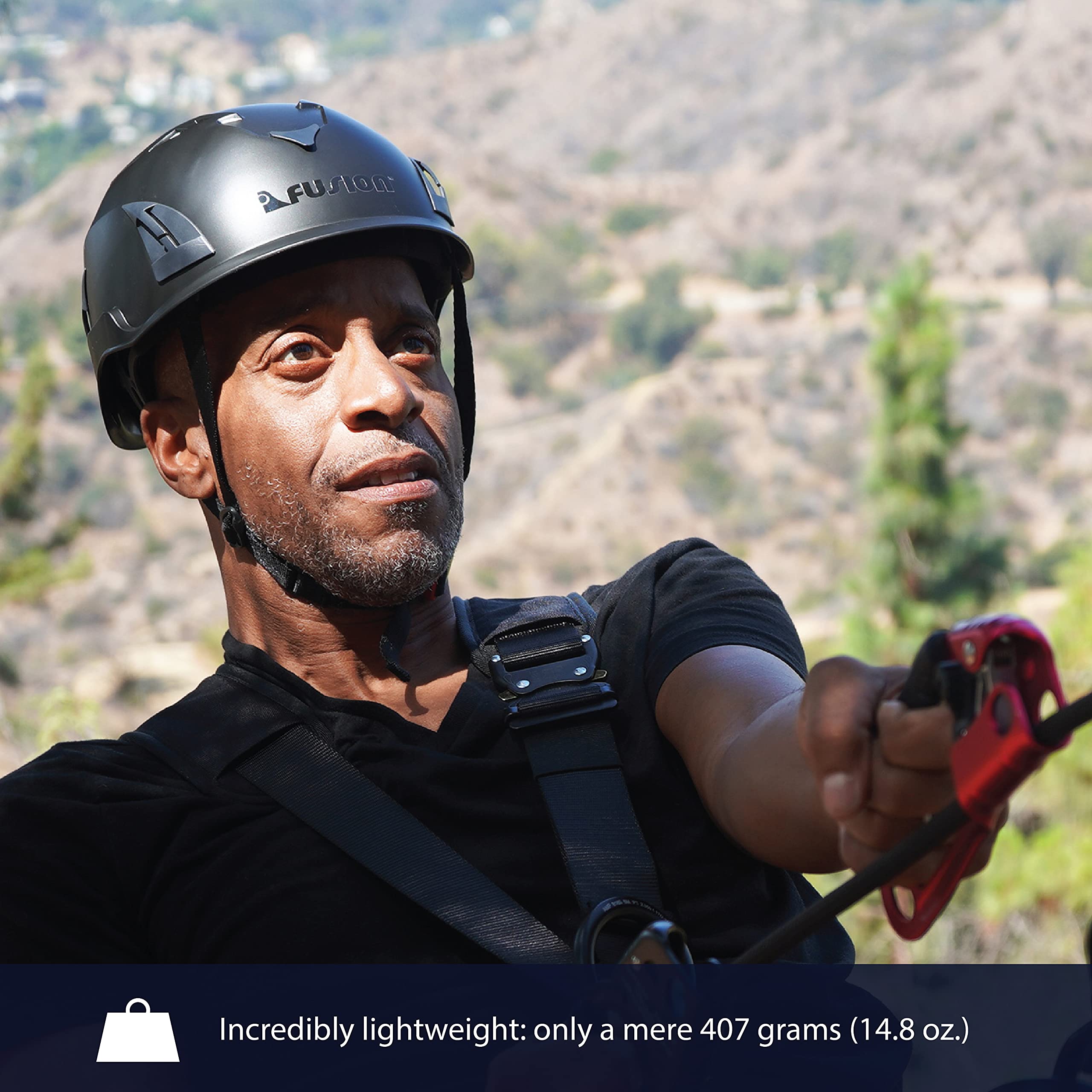 Fusion Meka II clip slots for lights and visors enabling practical attachments.