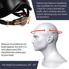 Fusion Meka II suspension straps detail showing head clearance on impact.