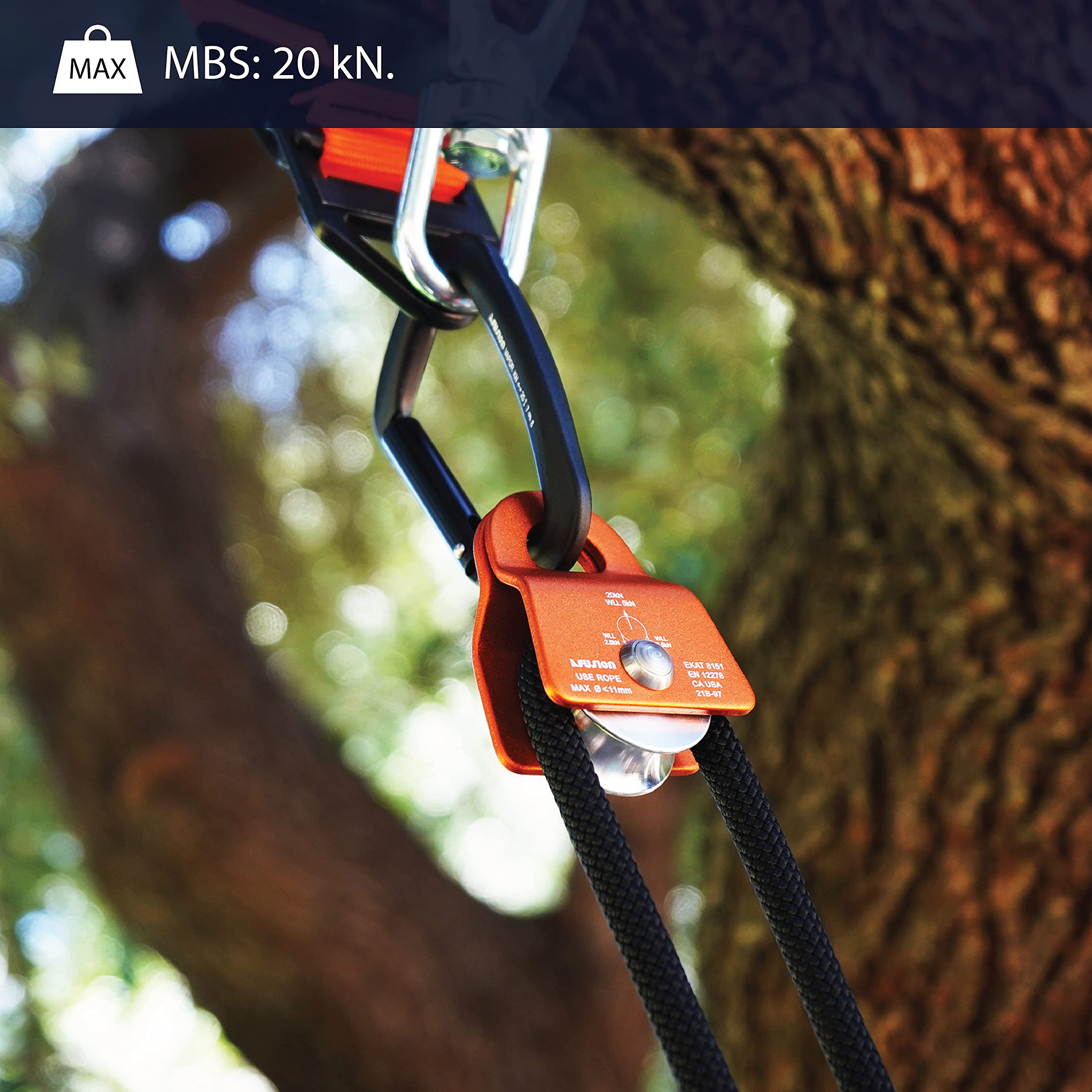 Fusion Micro Pulley compact lightweight design ideal for fieldwork and travel