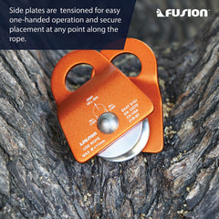 Fusion Micro Pulley secure installation with side swing cheeks simplifies rope setup