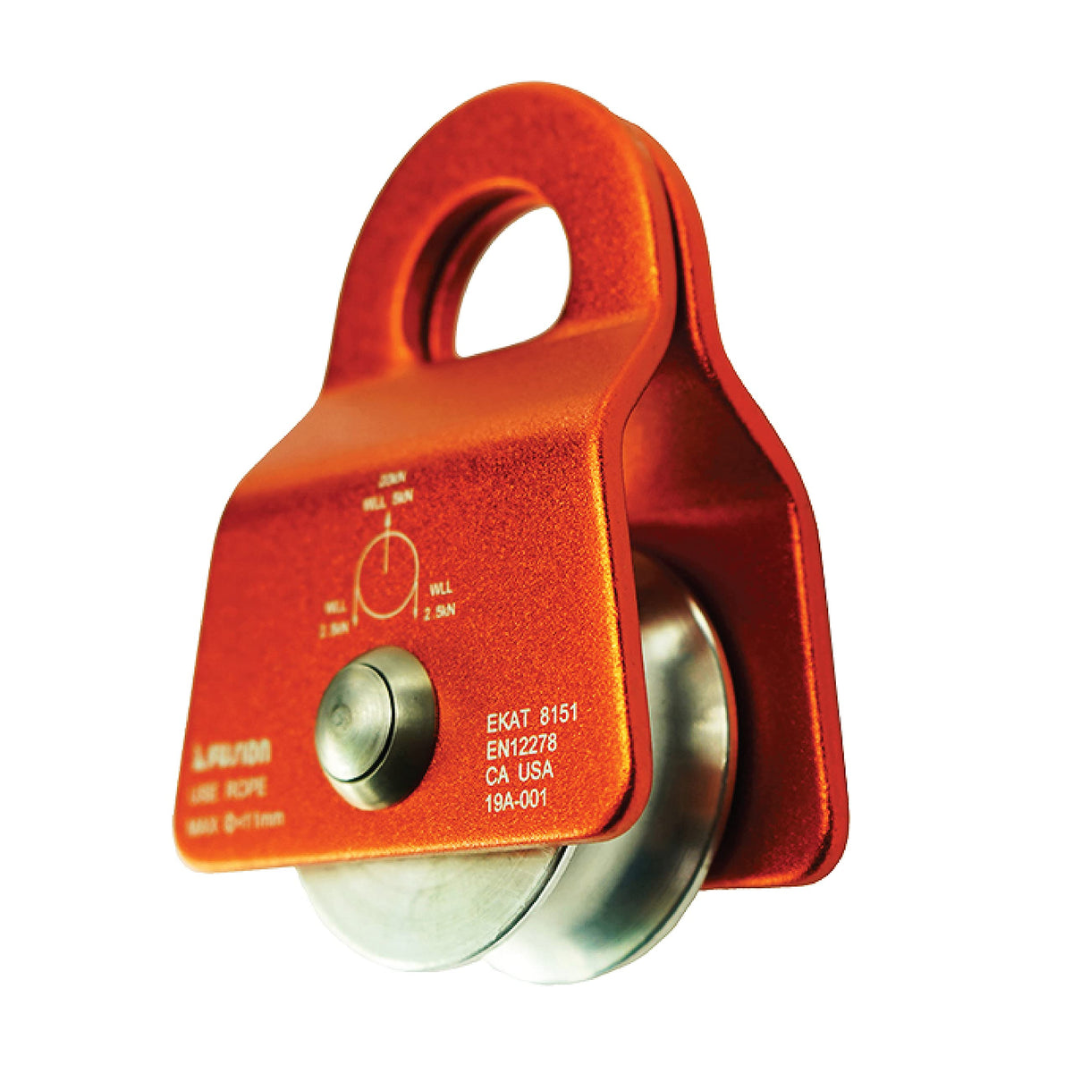 Fusion Micro Pulley with side-swing design for snag-free setup and quick rope insertion