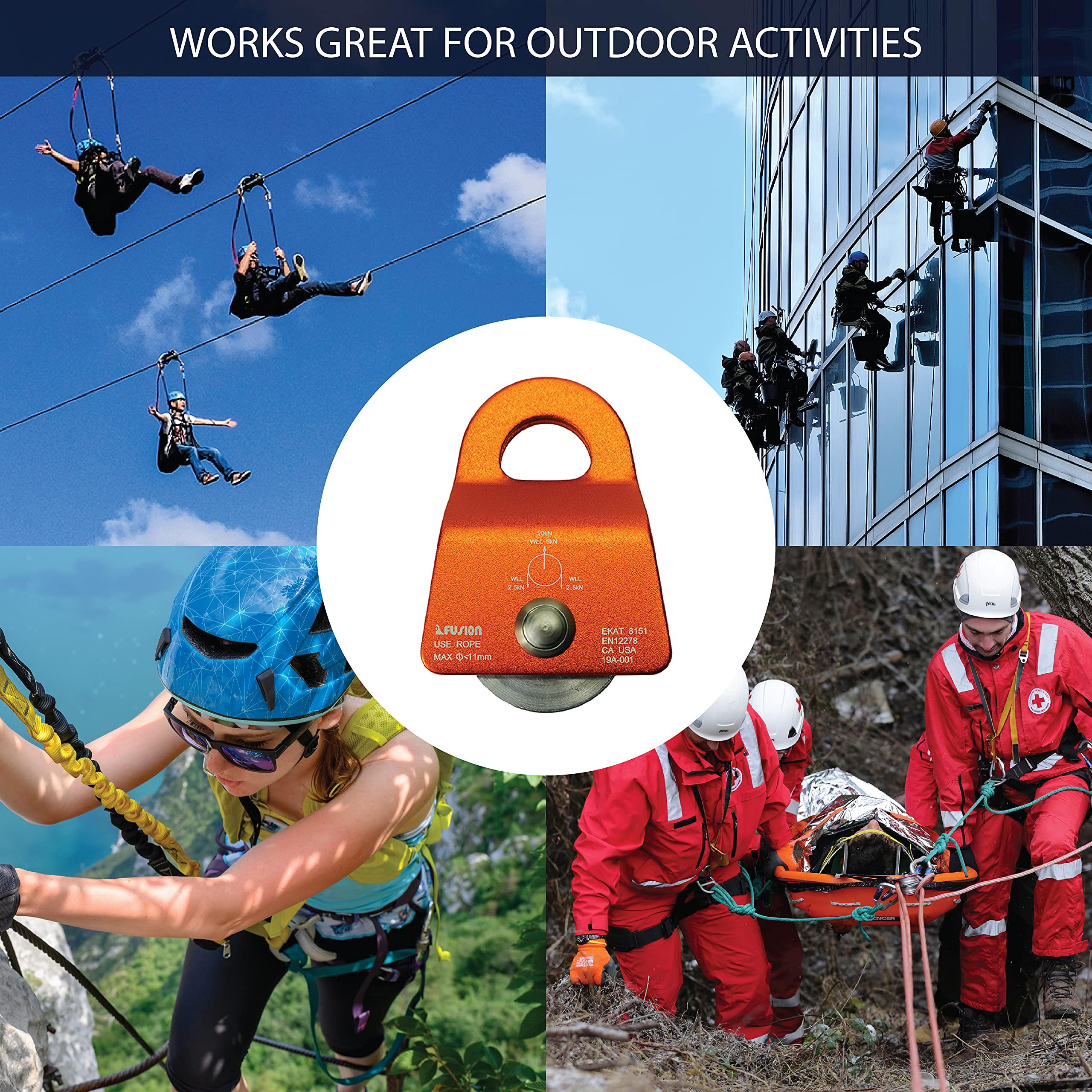 Fusion Micro Pulley TAA approved credential signals quality for arborist and rescue use
