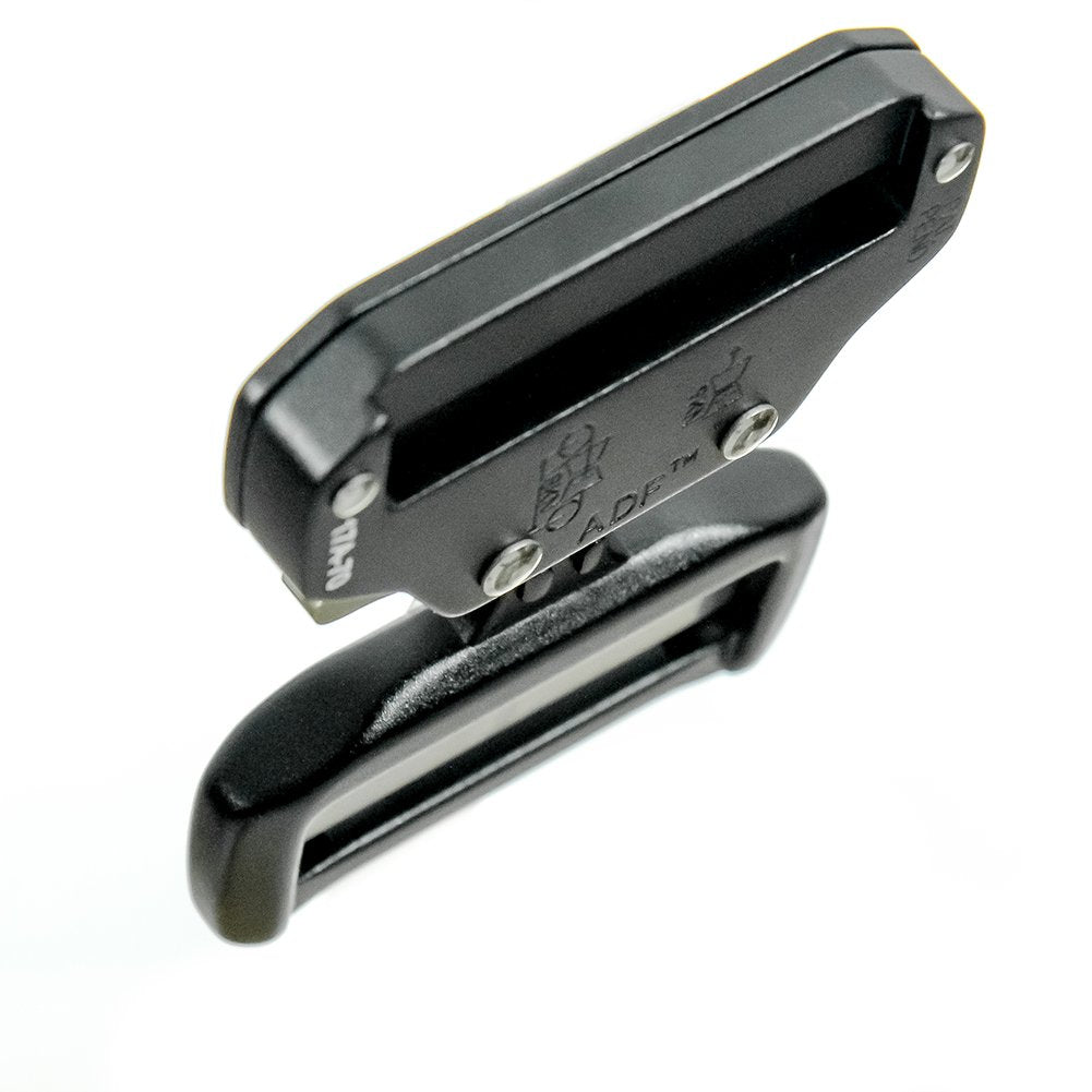 Fusion Raptor black buckle complements modern belts