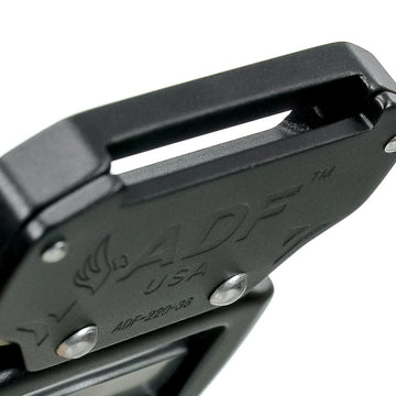 Fusion Raptor II buckle closeup adjuster reveals easy webbing tuning.