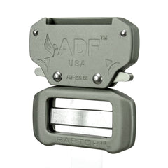 Fusion Raptor II buckle closeup showing lightweight aerospace aluminum and durability
