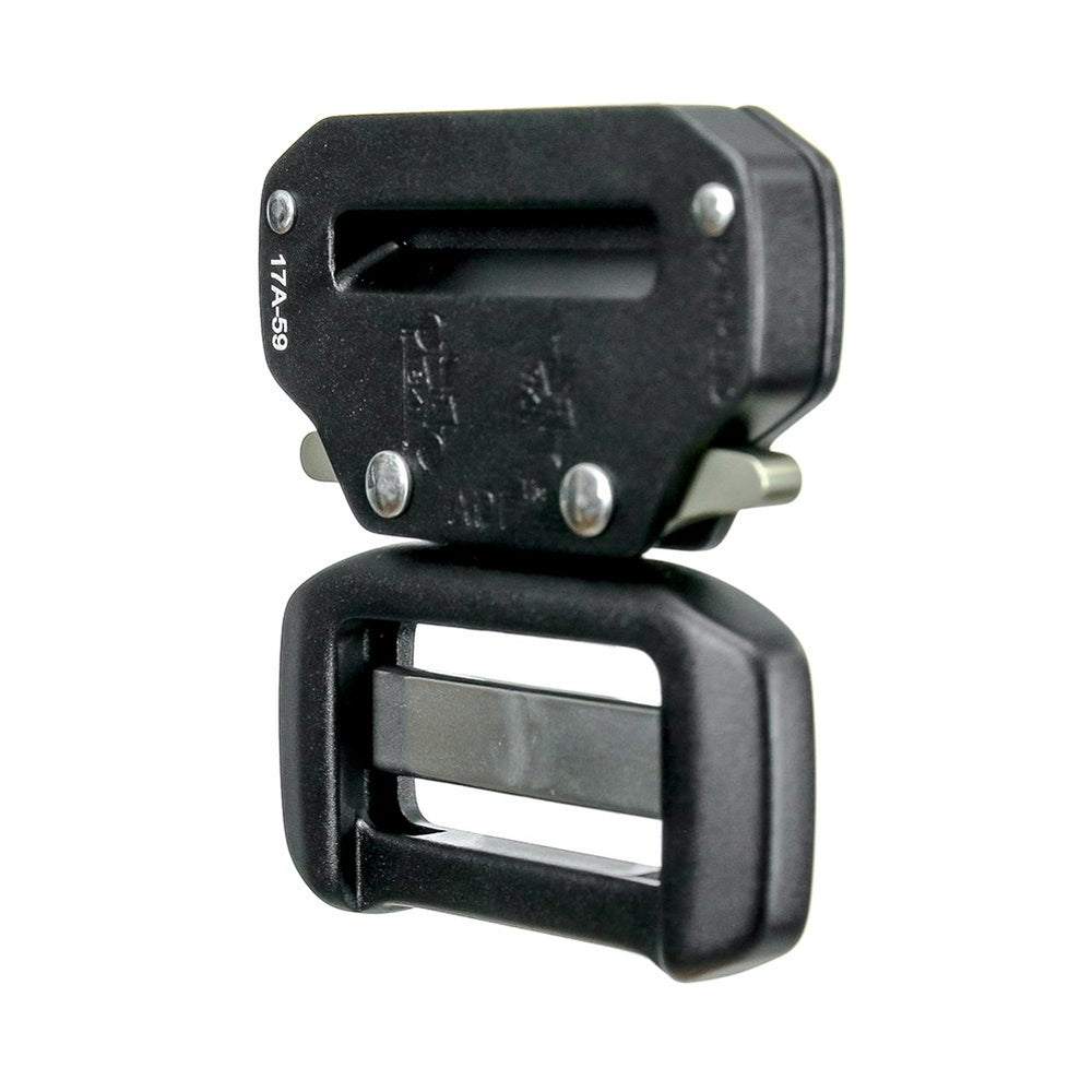 Fusion Raptor II buckle side view highlights compact profile for versatile gear.