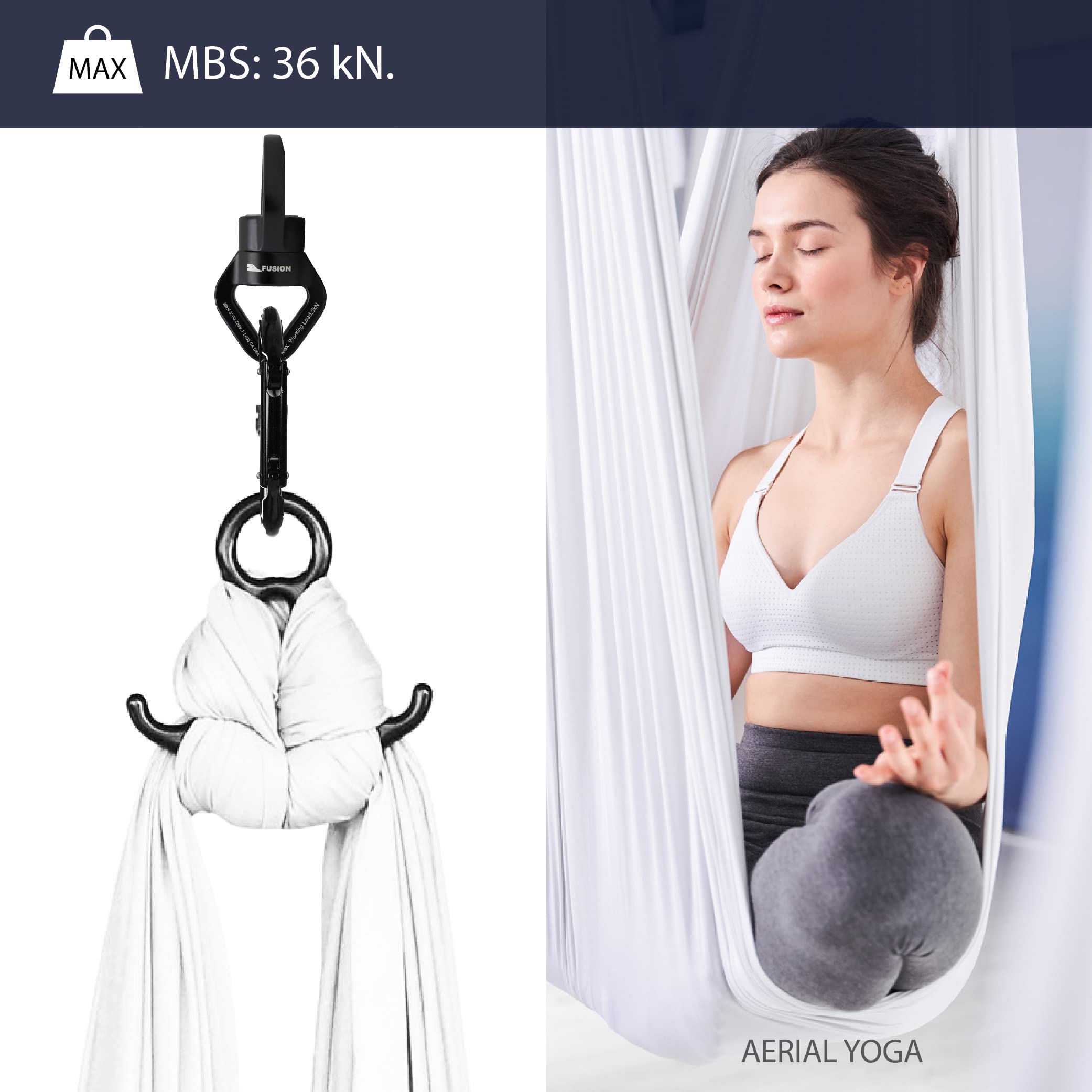 Fusion Swing Swivel aviation aluminum body delivers high strength.