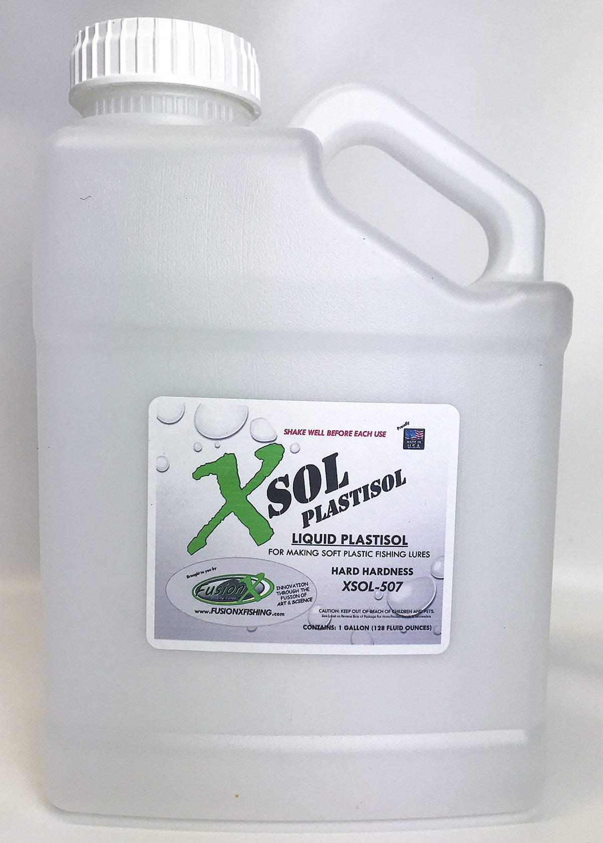 FusionX X-SOL Plastisol Clear lure resin ready for heat and pour for crisp, transparent lures.