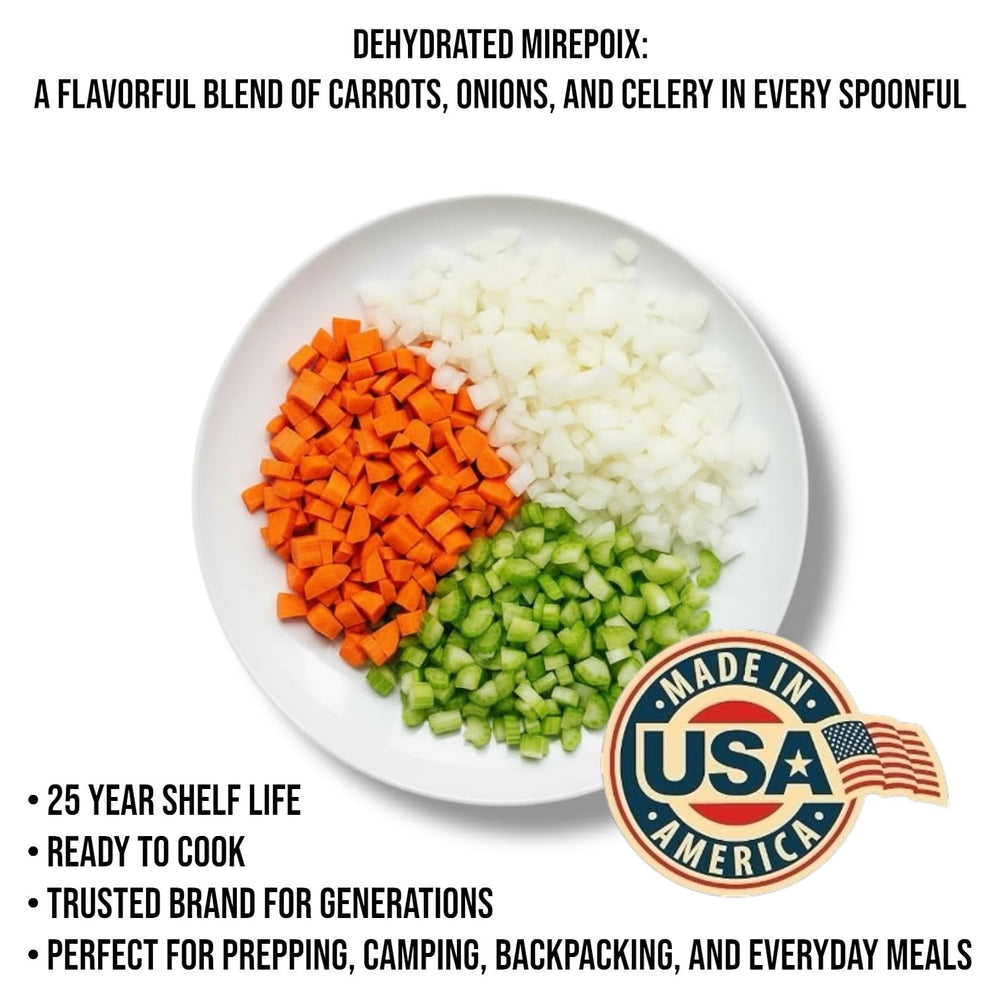 Mirepoix Mix shown as part of camping kit for travel meals