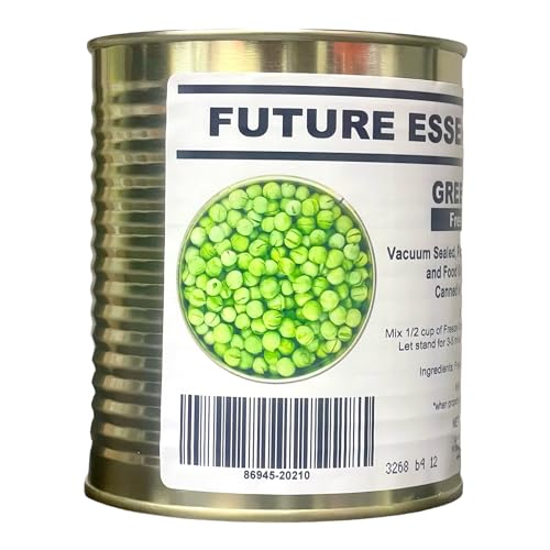 Future Essentials freeze-dried green peas being poured into a bowl for quick meal prep.