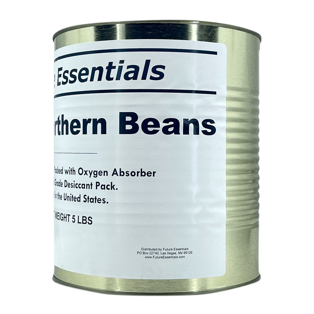 Future Essentials Great Northern Beans open can ready to heat and serve.