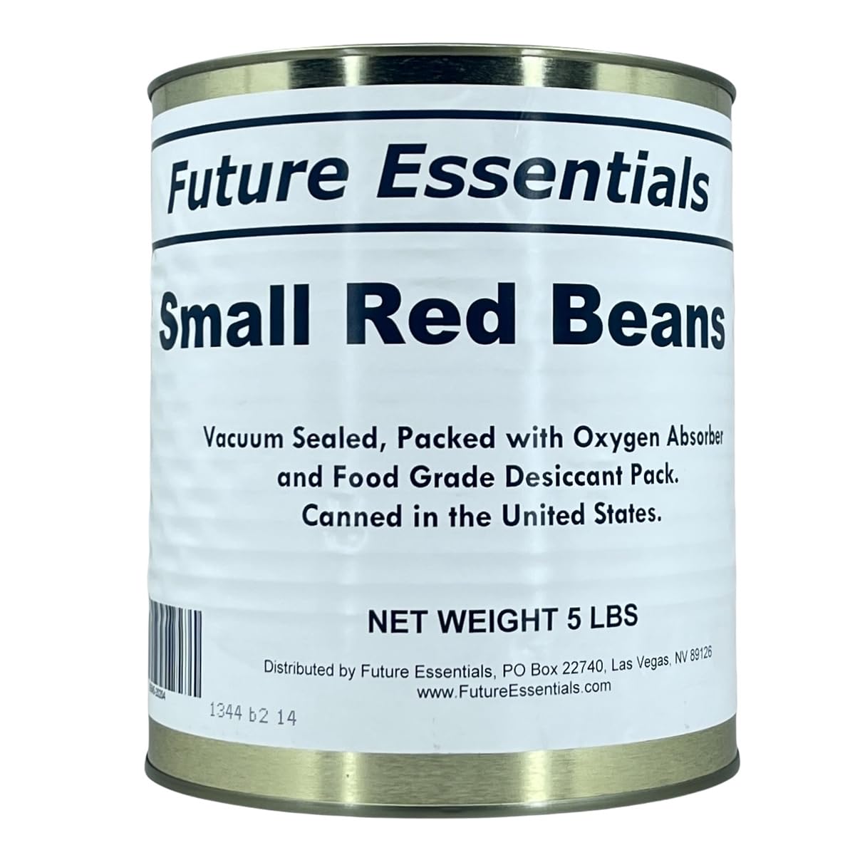 Future Essentials Small Red Beans front view can in pantry, ready to store