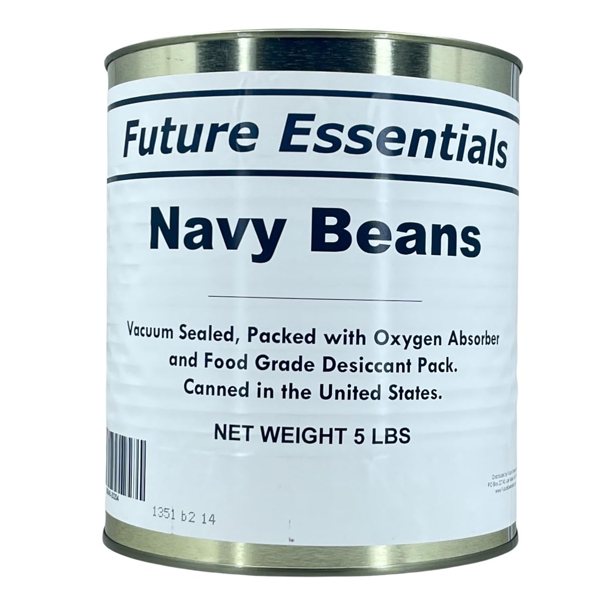 Future Essentials Small White Beans in navy can, pantry staple ready for quick meals