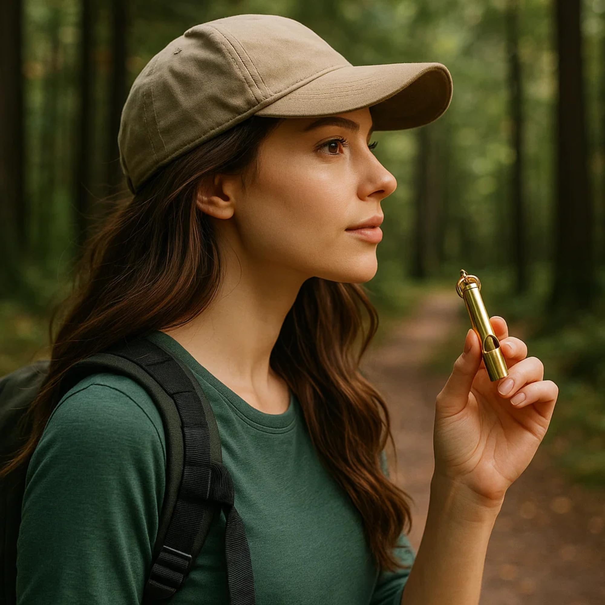 FUTURESTEPS emergency whistle on keychain demonstrates portable signaling access
