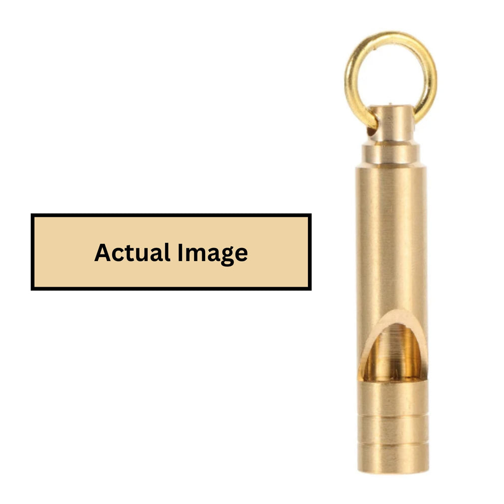 FUTURESTEPS brass whistle 4-pack shows loud 125dB signal for emergencies