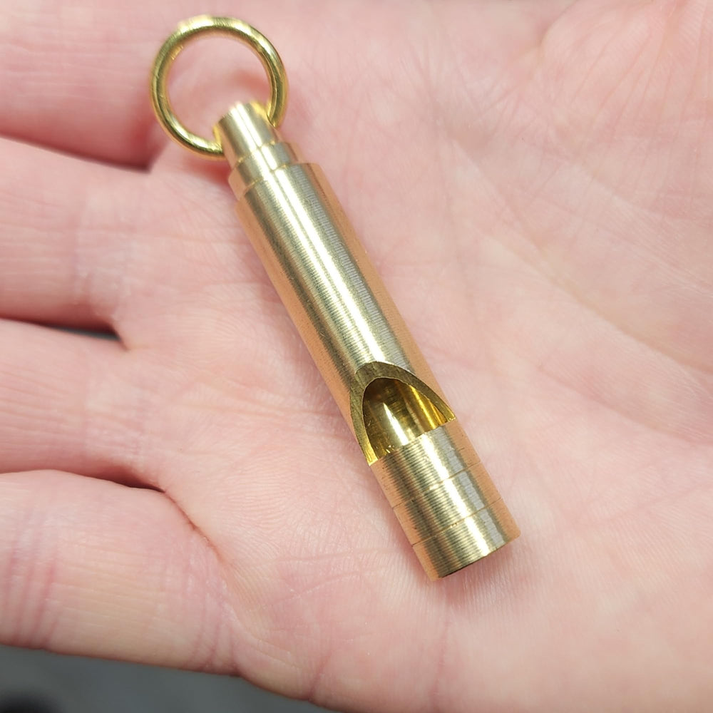 Compact-size FUTURESTEPS brass whistle 2.25 inches for easy carry