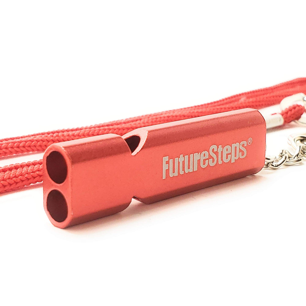 FutureSteps outdoor whistle in action for camping signaling and safety